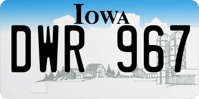 IA license plate DWR967