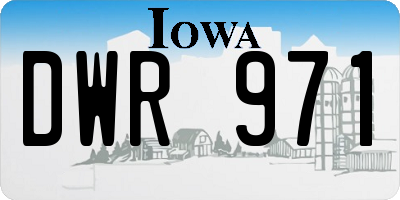 IA license plate DWR971