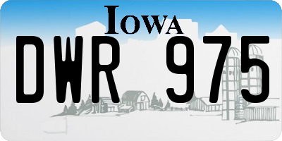 IA license plate DWR975