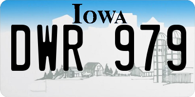 IA license plate DWR979
