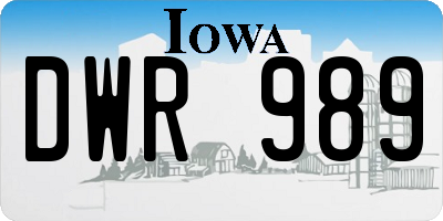 IA license plate DWR989