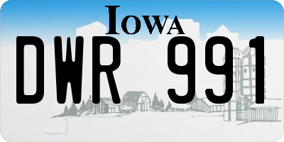 IA license plate DWR991