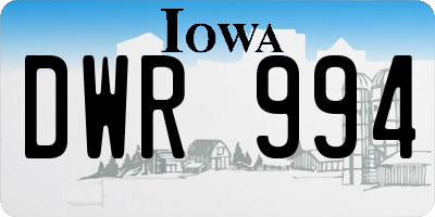 IA license plate DWR994