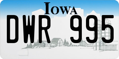 IA license plate DWR995