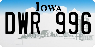 IA license plate DWR996