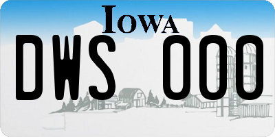 IA license plate DWS000