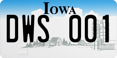 IA license plate DWS001