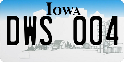 IA license plate DWS004