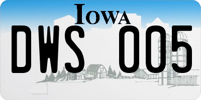 IA license plate DWS005