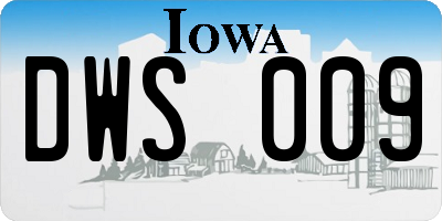 IA license plate DWS009
