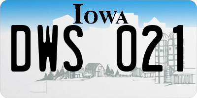 IA license plate DWS021