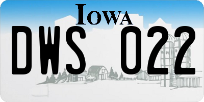 IA license plate DWS022