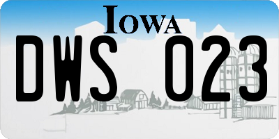 IA license plate DWS023