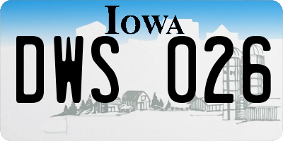 IA license plate DWS026