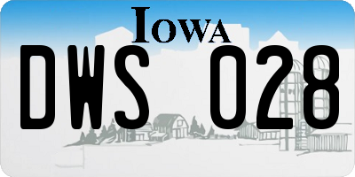 IA license plate DWS028