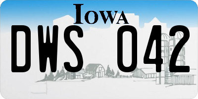 IA license plate DWS042