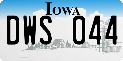 IA license plate DWS044