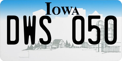 IA license plate DWS050