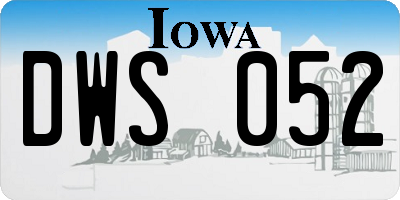 IA license plate DWS052