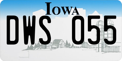 IA license plate DWS055
