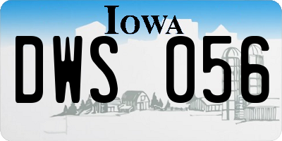 IA license plate DWS056