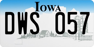 IA license plate DWS057