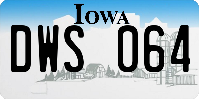 IA license plate DWS064