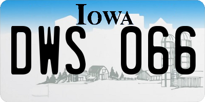 IA license plate DWS066