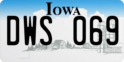 IA license plate DWS069