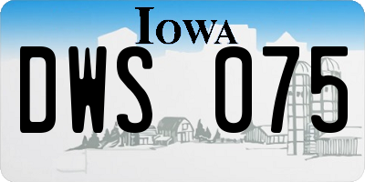 IA license plate DWS075