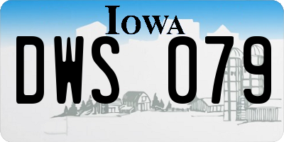 IA license plate DWS079