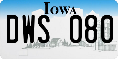 IA license plate DWS080