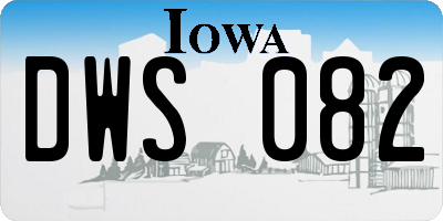 IA license plate DWS082