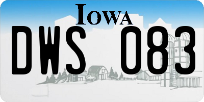 IA license plate DWS083