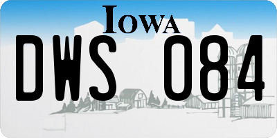 IA license plate DWS084