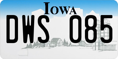 IA license plate DWS085