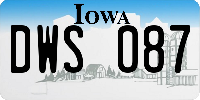 IA license plate DWS087