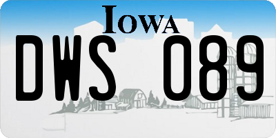 IA license plate DWS089