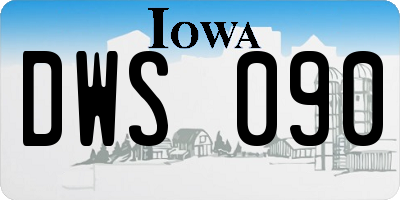 IA license plate DWS090