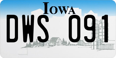 IA license plate DWS091