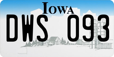 IA license plate DWS093