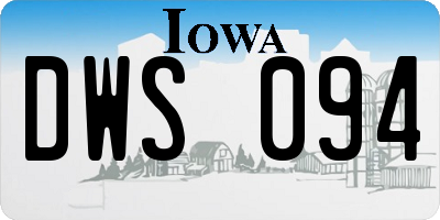 IA license plate DWS094
