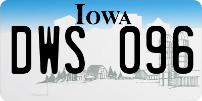 IA license plate DWS096
