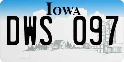 IA license plate DWS097