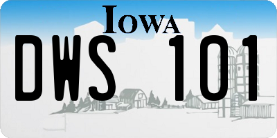 IA license plate DWS101