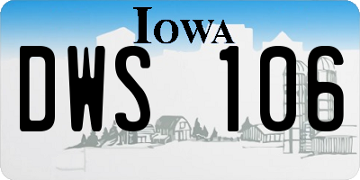 IA license plate DWS106