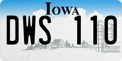 IA license plate DWS110