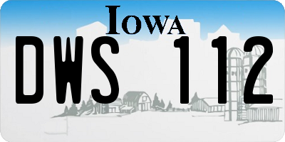 IA license plate DWS112