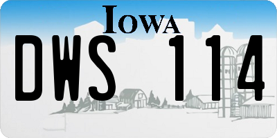 IA license plate DWS114