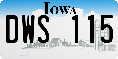 IA license plate DWS115